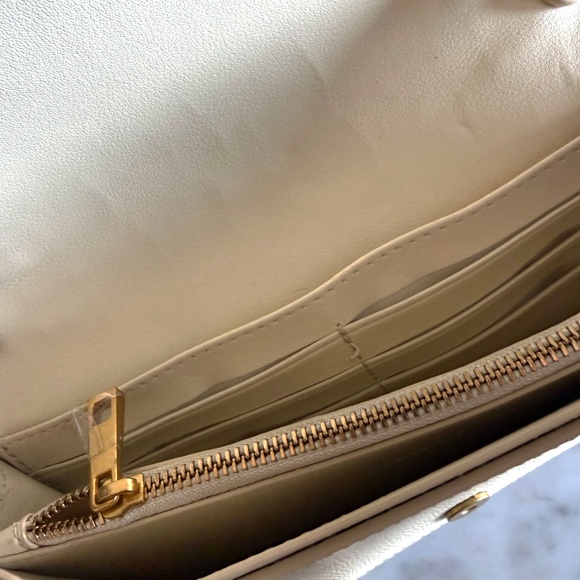 Quince Italian Leather Wallet Crossbody Purse Cream Minimalist Handbag - Picture 8 of 11